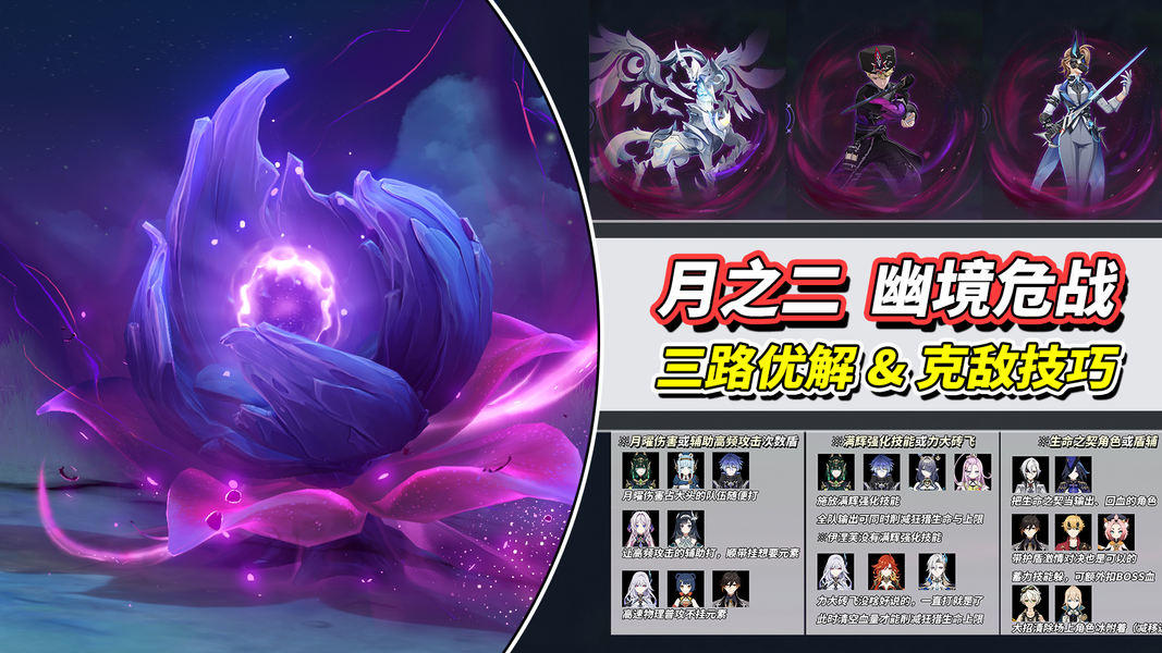 【月之二】幽境危战攻略｜3路配队推荐，BOSS克制策略