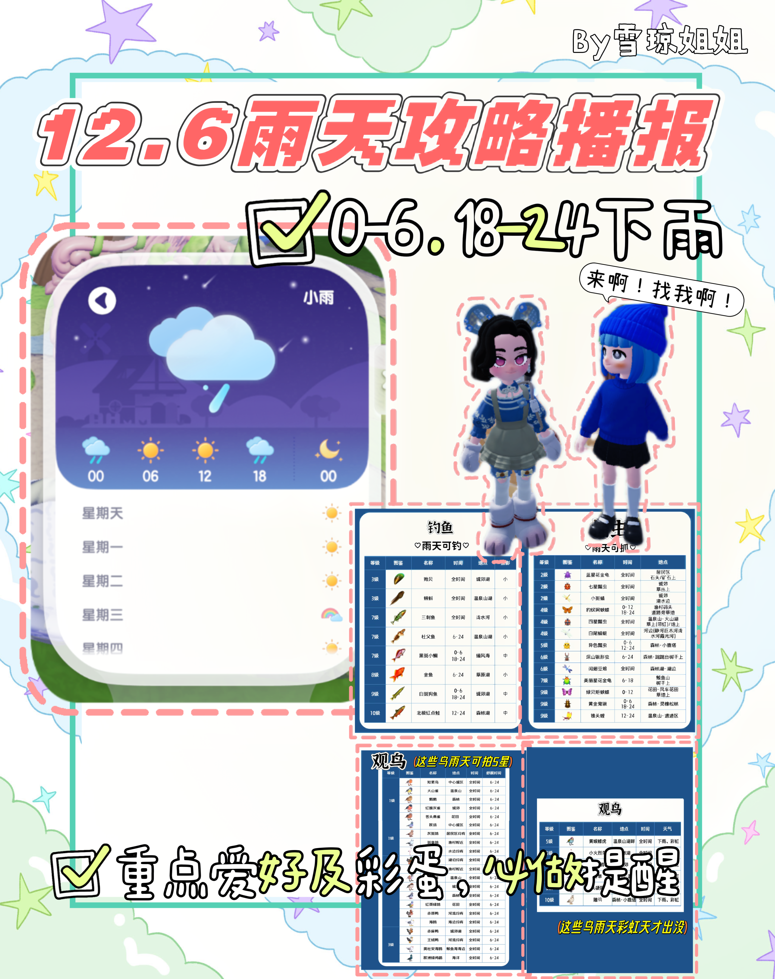 12.6雨天攻略！0-6.18-24下雨🌧️哦