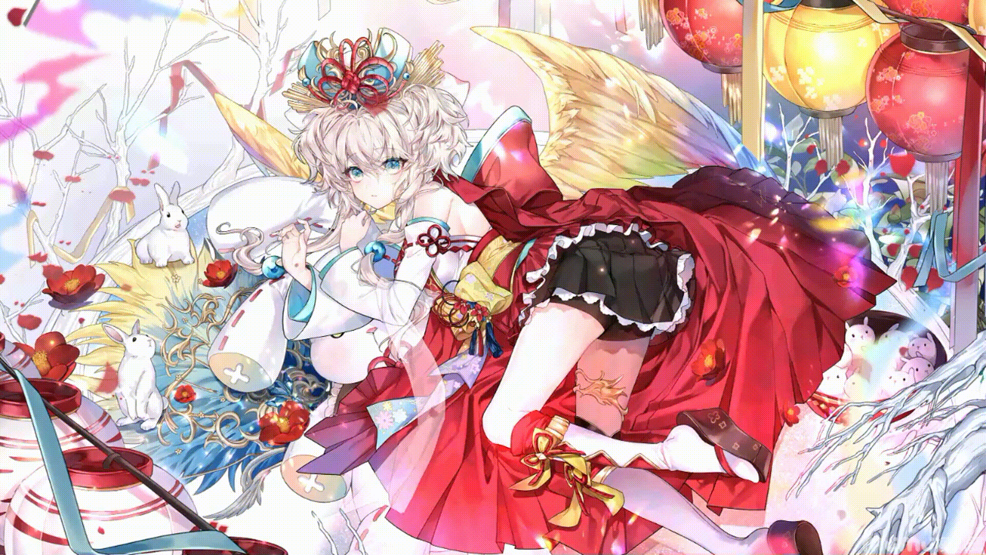 ​牌友们好！影之诗国服“凰兔同笼•万花凤凰”自定义主界面背景已经上线！
拥有主界面道具“小凤的羽毛扇”的牌友可以立刻进入游戏获取辣！#影之诗