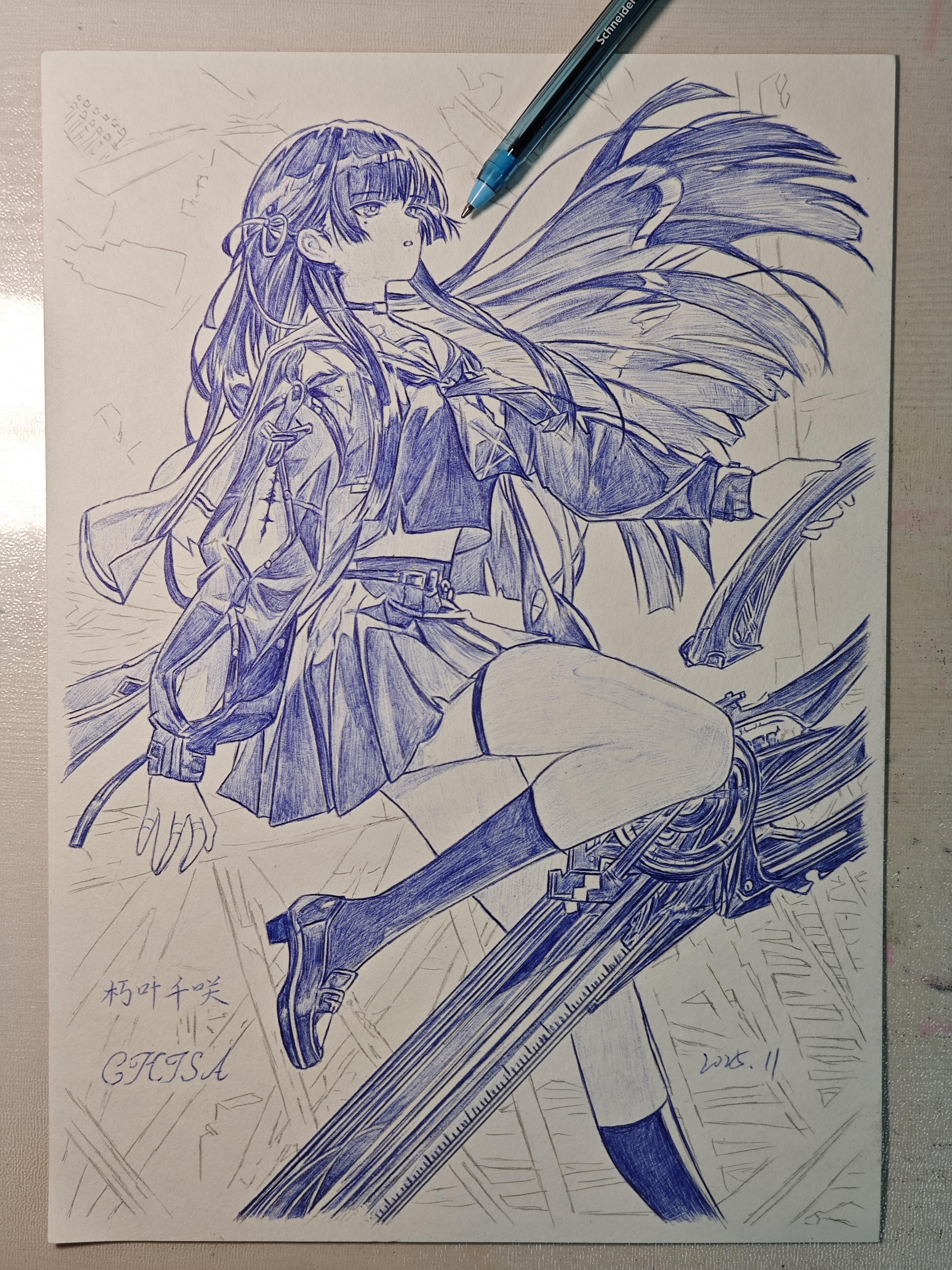 [圆珠笔手绘]千咲