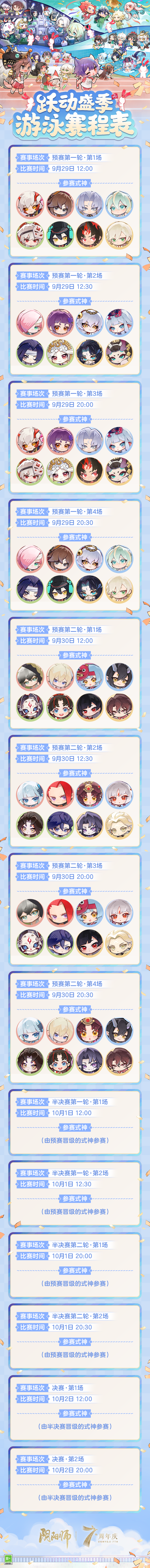 ☆「跃动盛季」游泳赛程表一览☆