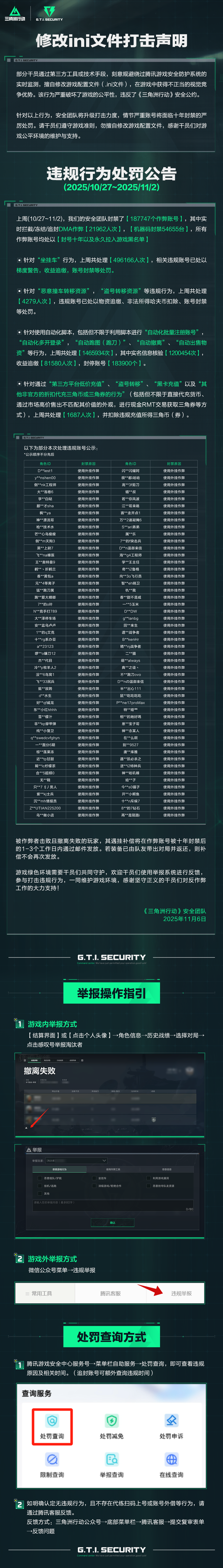 违规行为处罚公告(10.27~11.2)