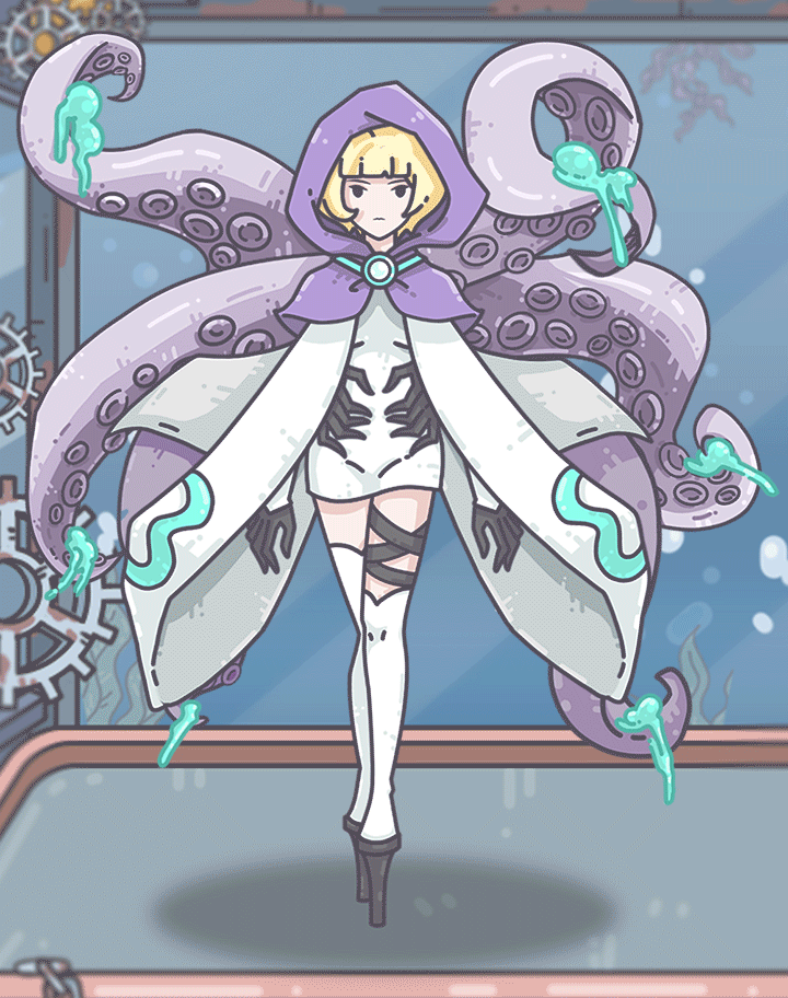 【英灵图鉴】
落日余晖，一道道波浪不断涌来，一声声有节奏的拍打着海滩，湛蓝的海洋像是蕴含着许多能量，通过潮声向路过的冒险者呐喊着....
【生活如海，欲望如潮，没有潮水的大海像是失去了生命的活力，而潮水过甚则会带来灾难】
【月亮有阴晴圆缺，大海有潮起潮落】