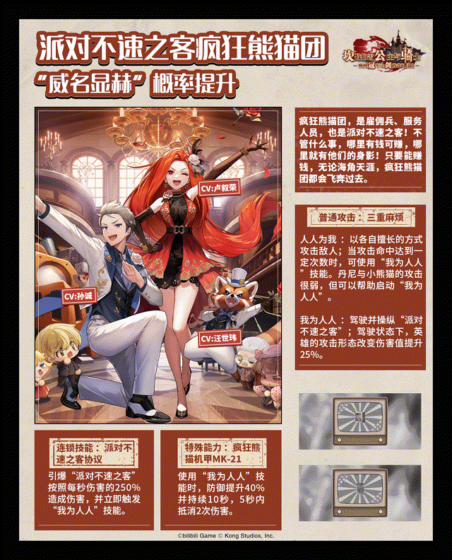 【坎公骑冠剑】新英雄 疯狂熊猫团 即将登场~