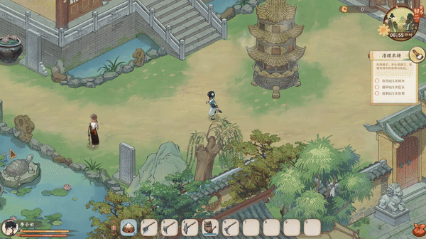 大师在水边静思，我在...