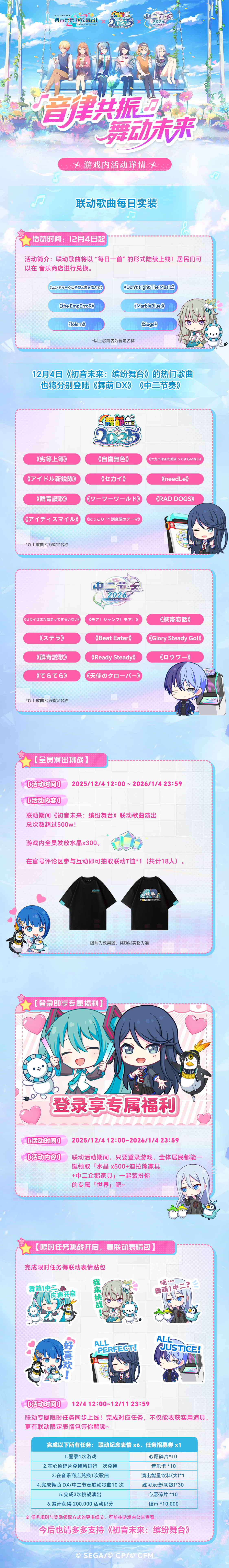 《初音未来缤纷舞台》×《舞萌DX》《中二节奏》联动-游戏活动篇