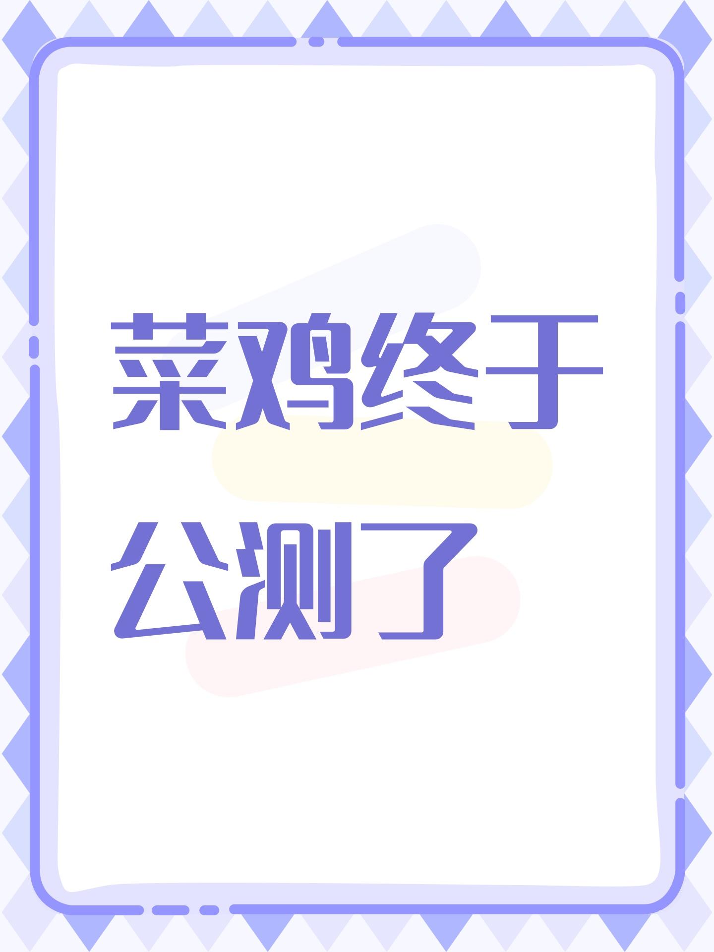 菜鸡终于公测了