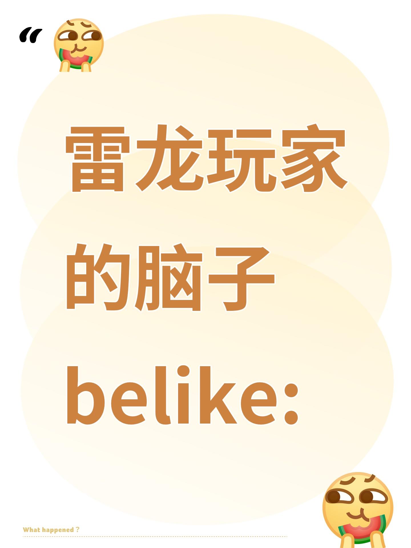 雷龙玩家的脑子belike:(转载)