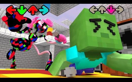 怪物学院1552集丨Corrupted长腿妈咪 vs Minecraft-FNF Sliced丨Poppy playtime 2 我的世界动画