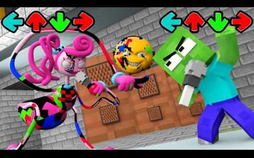 怪物学院1588集丨FNF Corrupted Sliced 长腿妈咪 vs Minecraft丨Poppy playtime 2 我的世界动画