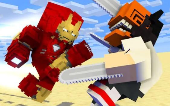 MC怪物学院动画丨电锯人 vs 钢铁侠挑战丨我的世界动画