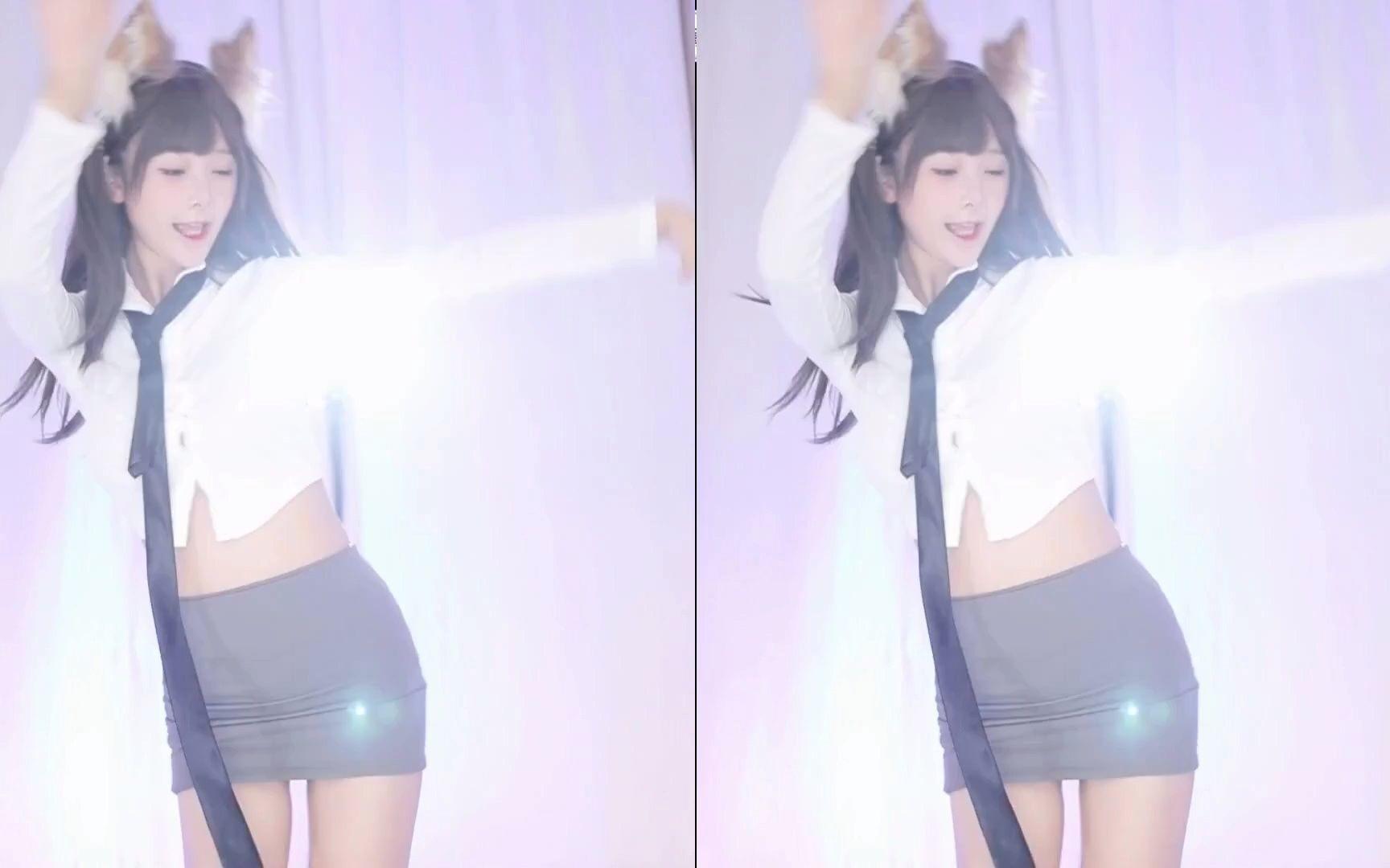 【鱼子酱】《Happy Halloween》白色秘书套装 直播跳舞录屏