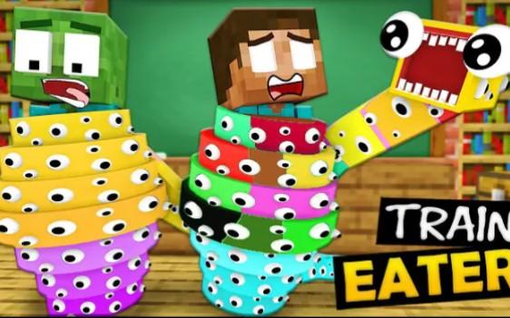 MC怪物学院动画丨All Train School vs Color Train Eater Horror Challenge丨我的世界动画