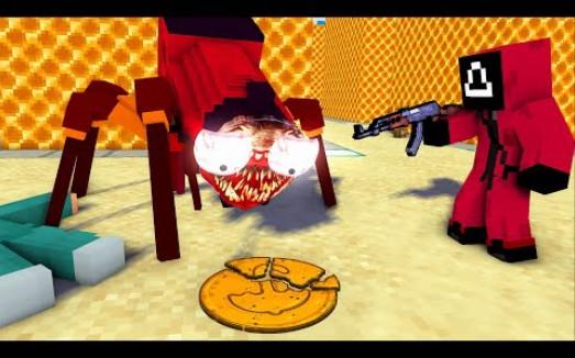 MC怪物学院动画丨查尔斯小火车在鱿鱼游戏中扮演Dalgona糖果丨我的世界动画