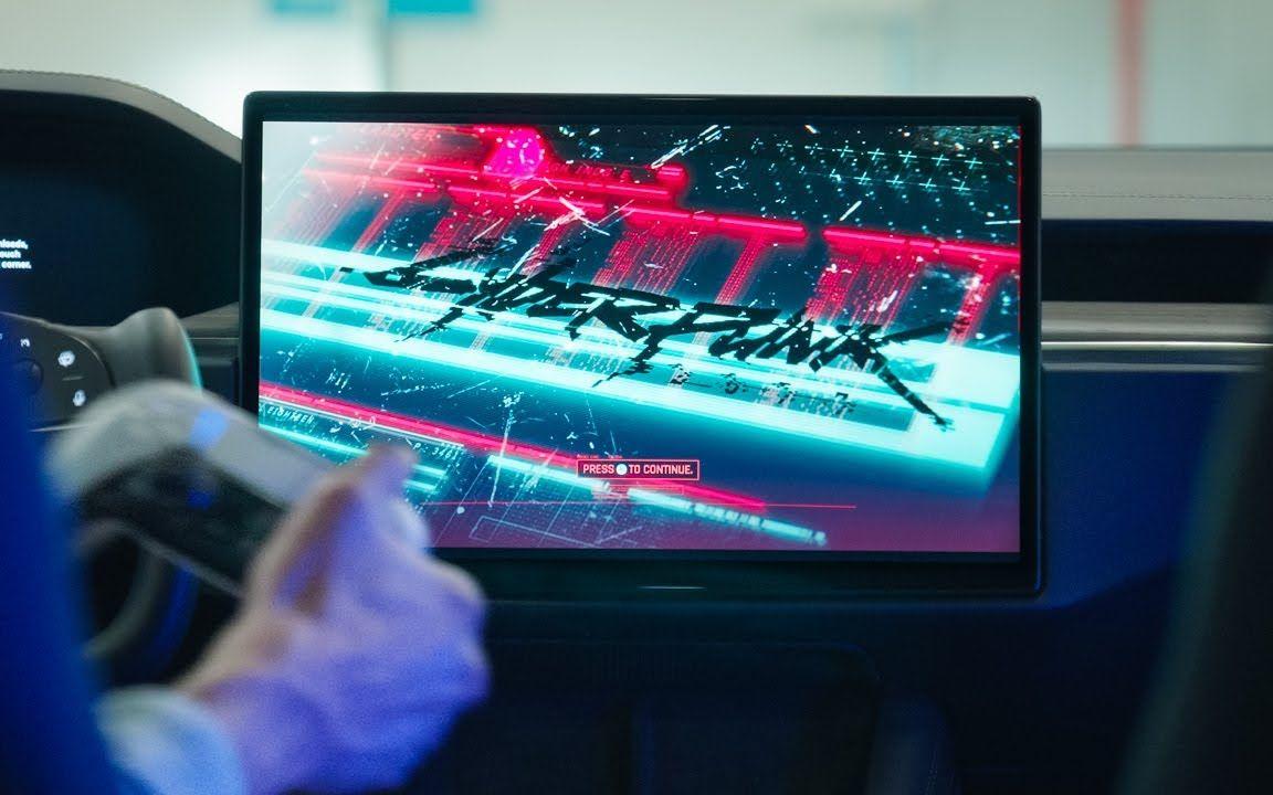 【4K】特斯拉中玩《赛博朋克2077》 Steam登录特斯拉