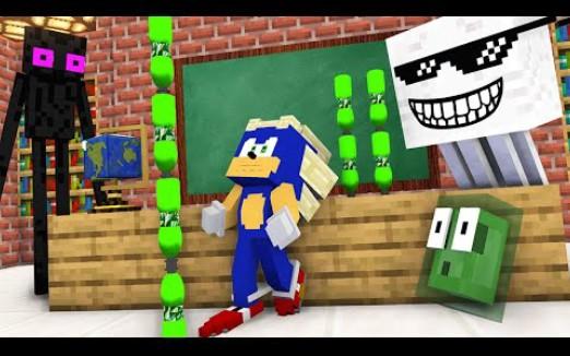 MC怪物学院动画丨Sonic Bottle Flip Challenge丨funny我的世界动画