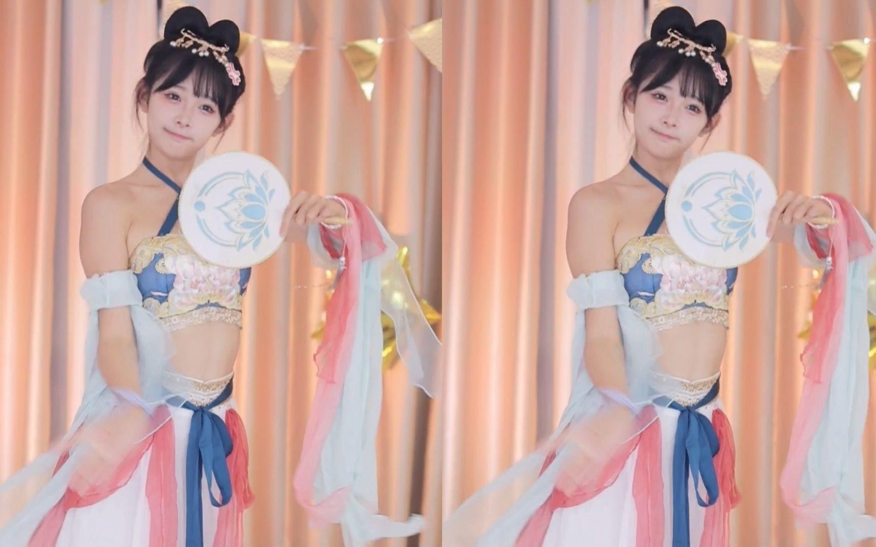 【鱼子酱】《千里邀月》敦煌飞天汉服套装 直播跳舞录屏