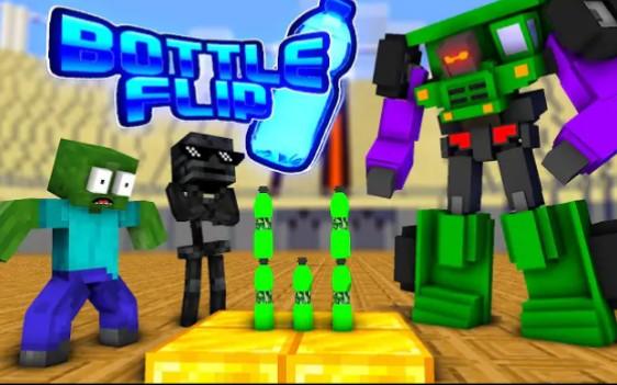 怪物学院第1854集丨Robot Transformers Bottle Flip丨我的世界动画