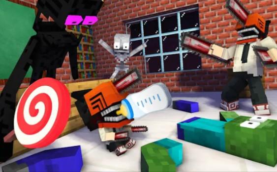 MC怪物学院动画丨电锯人保姆挑战赛丨我的世界动画