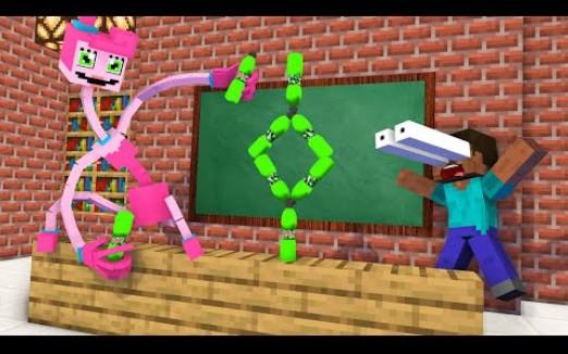 怪物学院动画:长腿妈咪和学生们一起挑战翻水瓶丨Poppy playtime 2我的世界动画