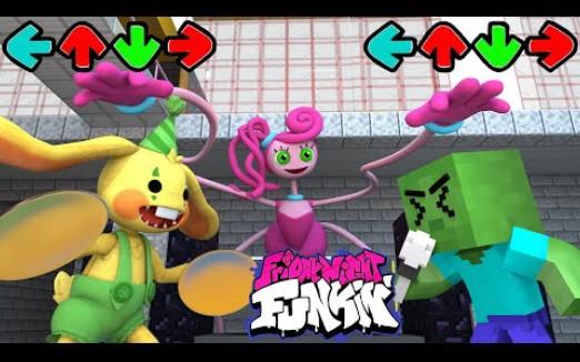 怪物学院动画:星期五之夜vs长腿妈咪和bunzo可爱兔子丨波比的游戏时间动画 Poppy playtime 2 我的世界动画