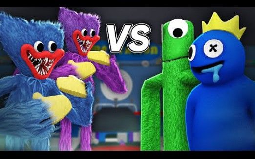 【搬运YouTube】Huggy wuggy 和 kissy missy vs 绿色和蓝色丨彩虹朋友roblox与Poppy playtime 2动画