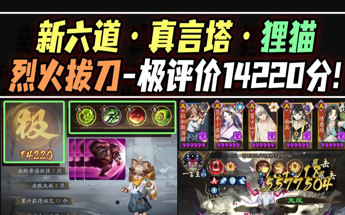 【阴阳师】六道狸猫·烈火拔刀！极评价14220分间伤流拿下小白象！截图