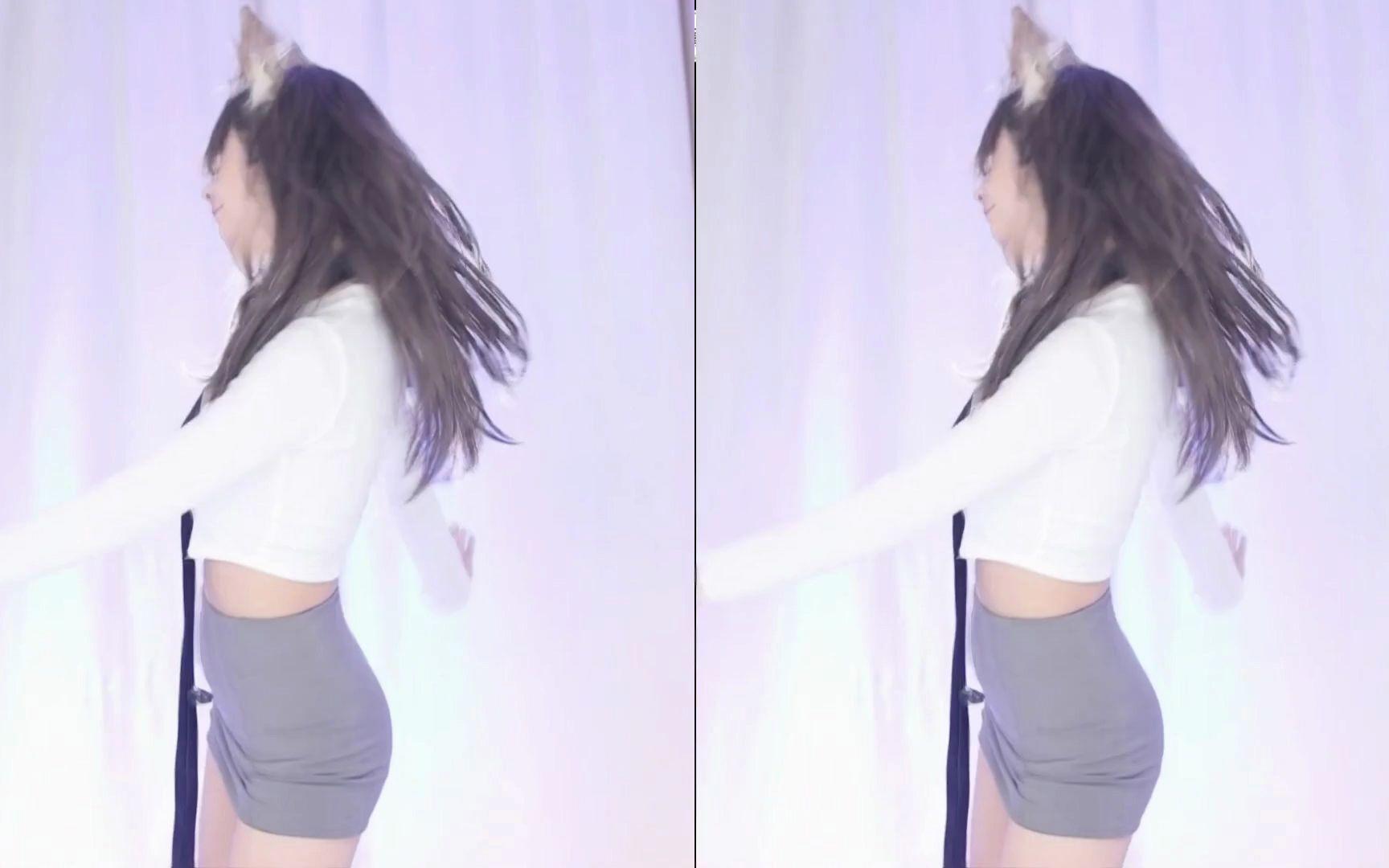 【鱼子酱】《Roly Poly》白色秘书套装 直播跳舞录屏