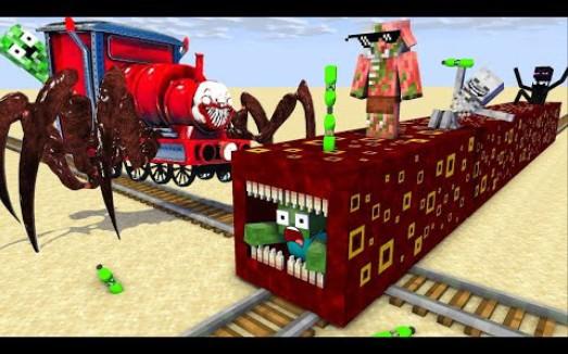 MC怪物学院动画丨查尔斯小火车和火车食人魔挑战赛丨我的世界动画