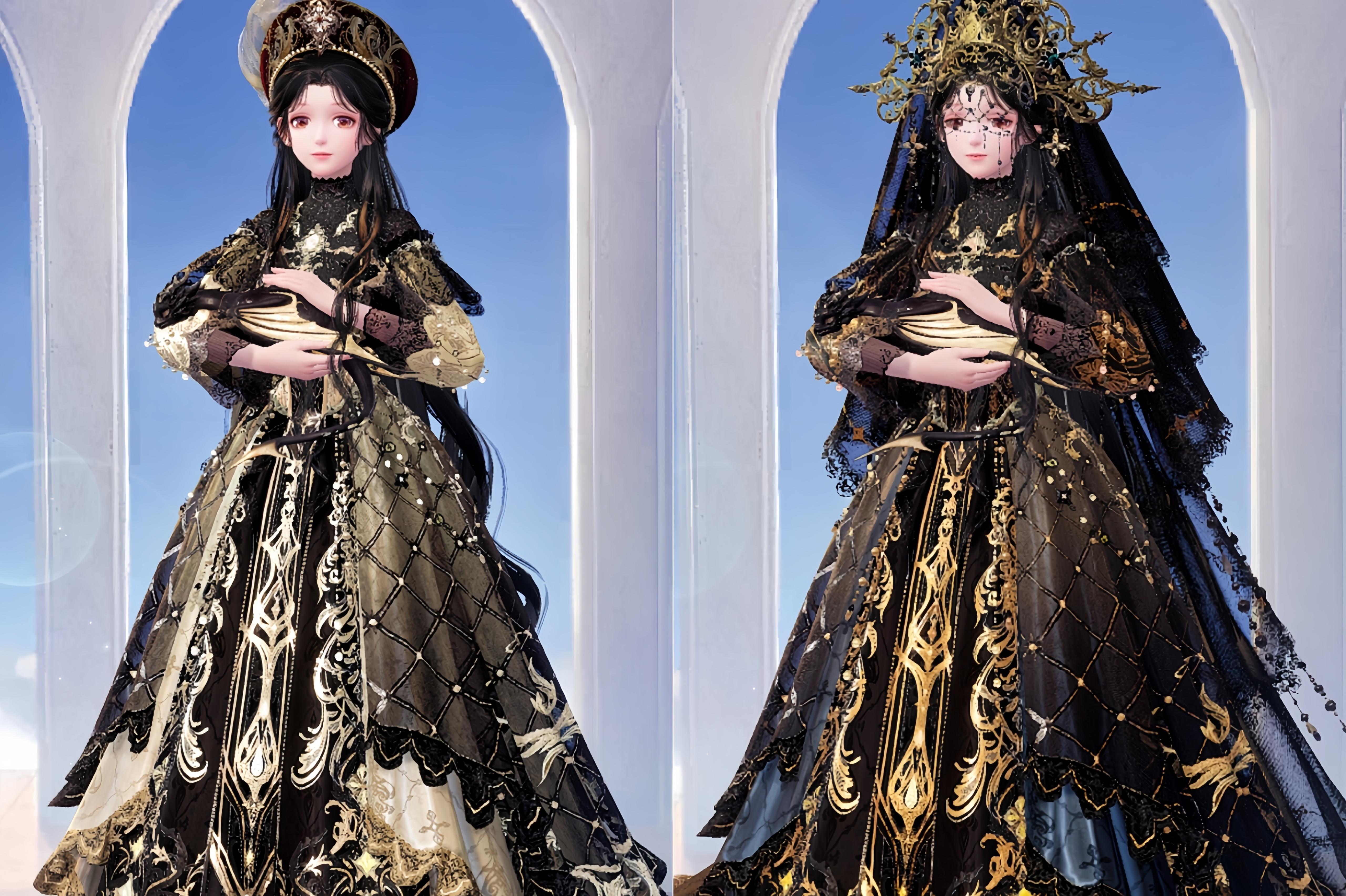 圣女套黑金的两种染法