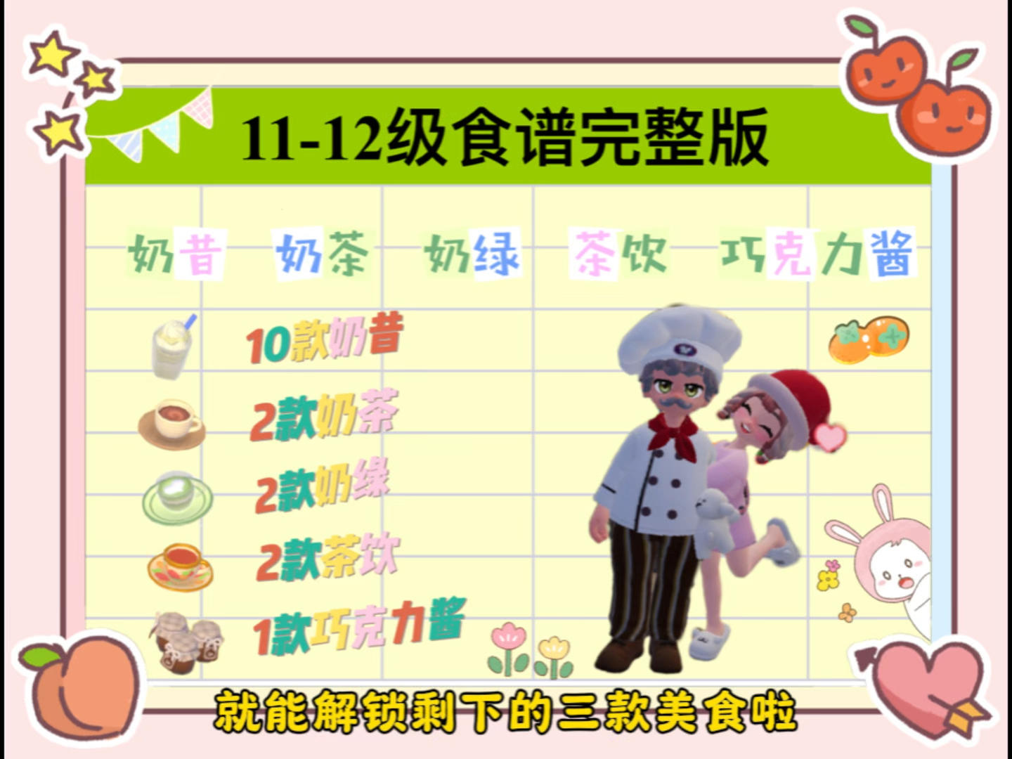 11-12级食谱完整版。乖乖们请注意查收截图