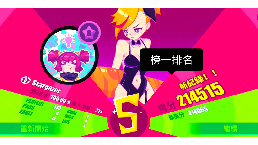 【Muse dash】（榜一理论分）Stargazer 大触Lv8 手动fever AP