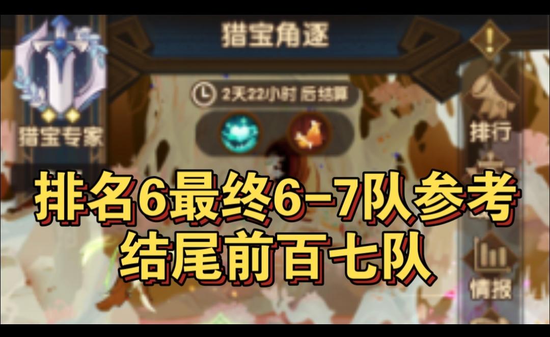 猎宝排名第六名更新七队参考完结