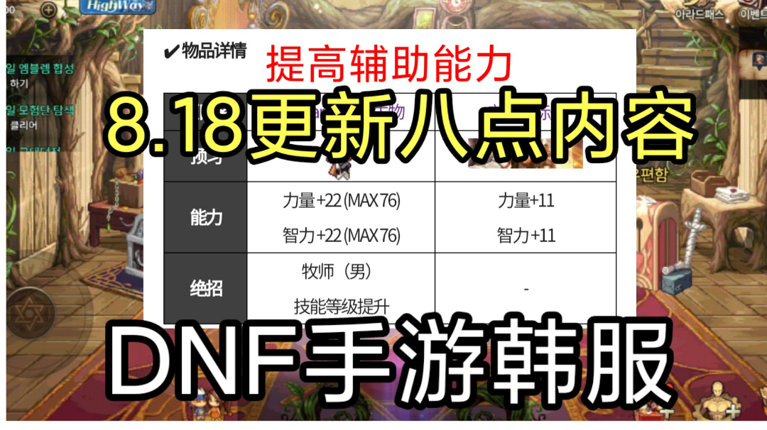 DNF手游韩服：8月18日，八点更新，蓝拳奶爸预约上线送宠物和称号
