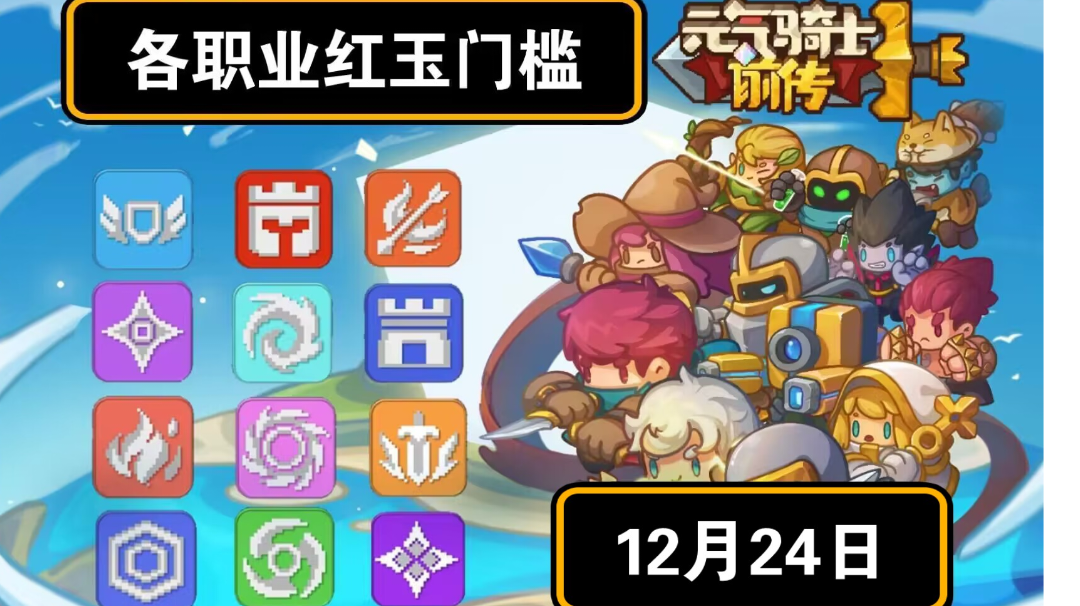 【红玉日报】各职业红玉门槛一览，12月24日