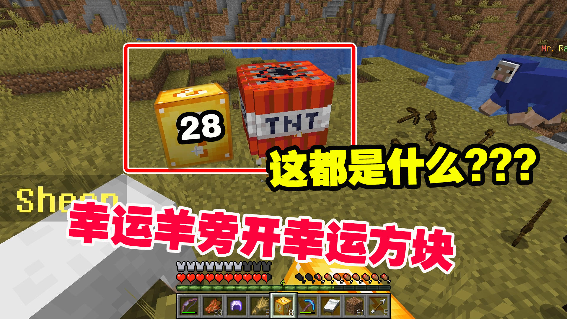 我的世界匠魂33：谁说的在幸运羊旁开幸运方块，会出好东西？