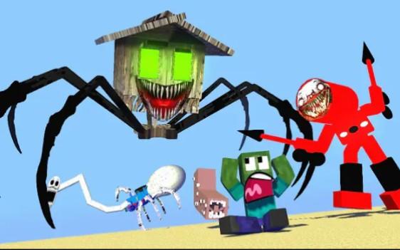 MC怪物学院动画丨Cursed House Head vs Choo choo Charles Robot & Train School丨我的世界动画