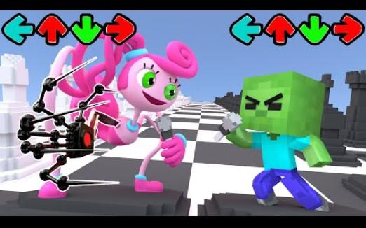 怪物学院动画:FNF vs 长腿妈咪in Beattle chess丨Poppy playtime 2 我的世界动画