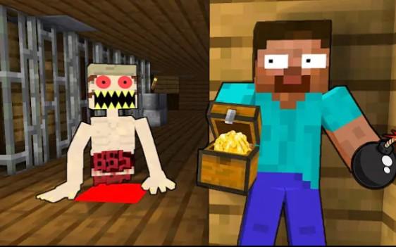 怪物学院1344集丨PIRTE ZOMBIE HORROR FUNNY CHALLENGE-我的世界动画