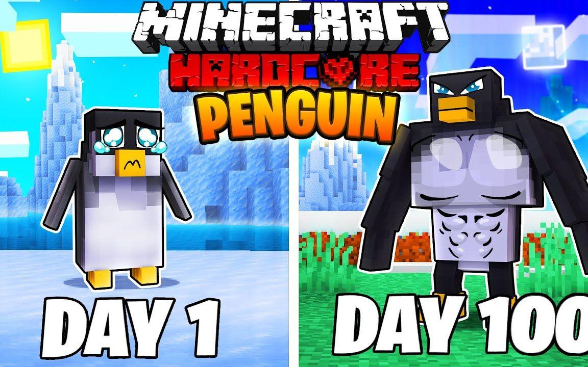 【Swidge】我的世界|企鹅百天生存I Survived 100 Days as a PENGUIN in Hardcore Minecraft!