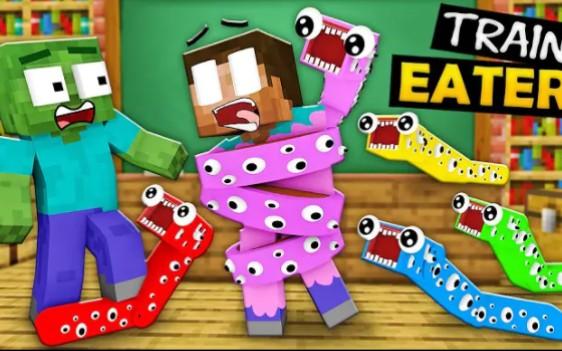 MC怪物学院动画丨All Eater School vs Train Eater丨choo choo Charles virus 2丨我的世界动画