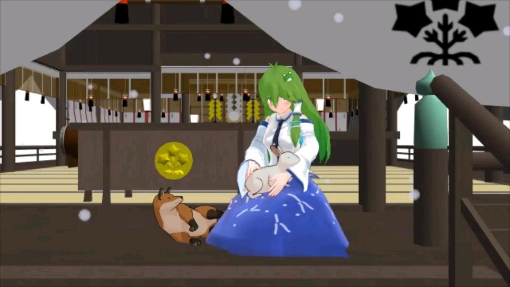 【东方MMD】早苗喜欢兔子