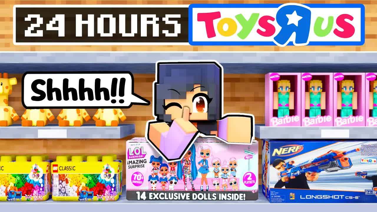 【Aphmau】在玩具反斗城的 Minecraft 中隐藏 24 小时！