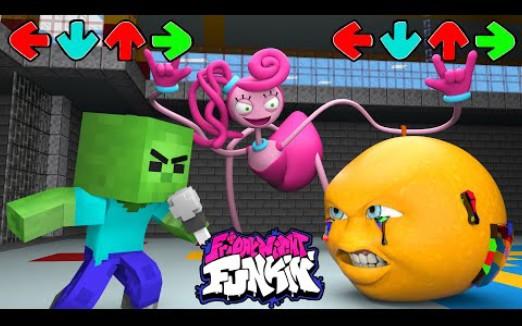 怪物学院1521集丨FNF Corrupted Slced 错误化的橙子 vs Minecraft丨我的世界动画